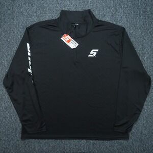 Snap On Pullover Mens Extra Large Black Quarter Zip‎ Long Sleeve Lightweight NWT